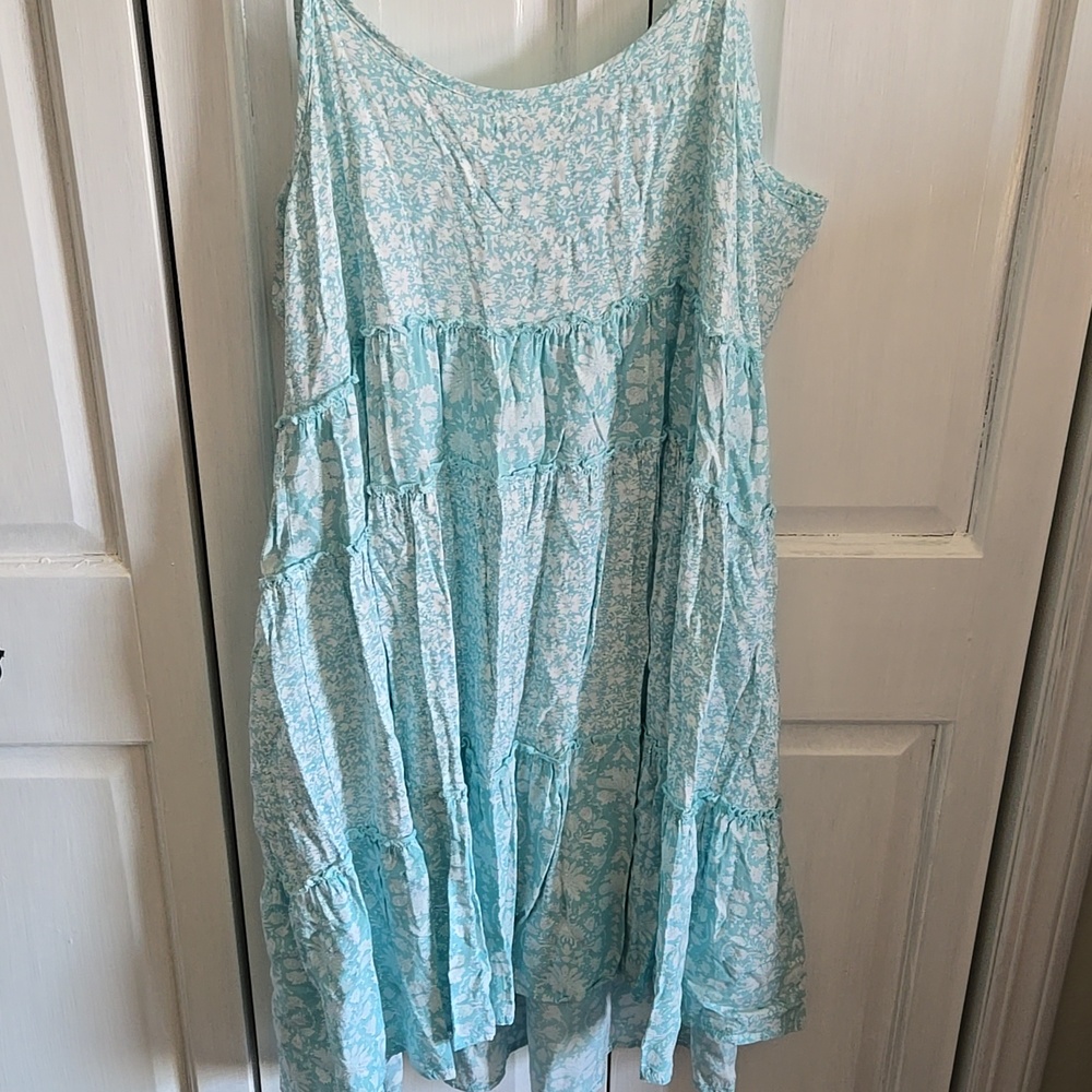 Maurices Turqoiuse and White Floral Dress - Picture 3 of 5